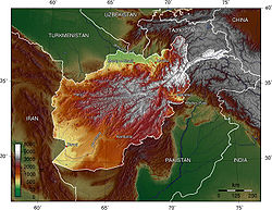 نقشه ناهمواری های افغانستان